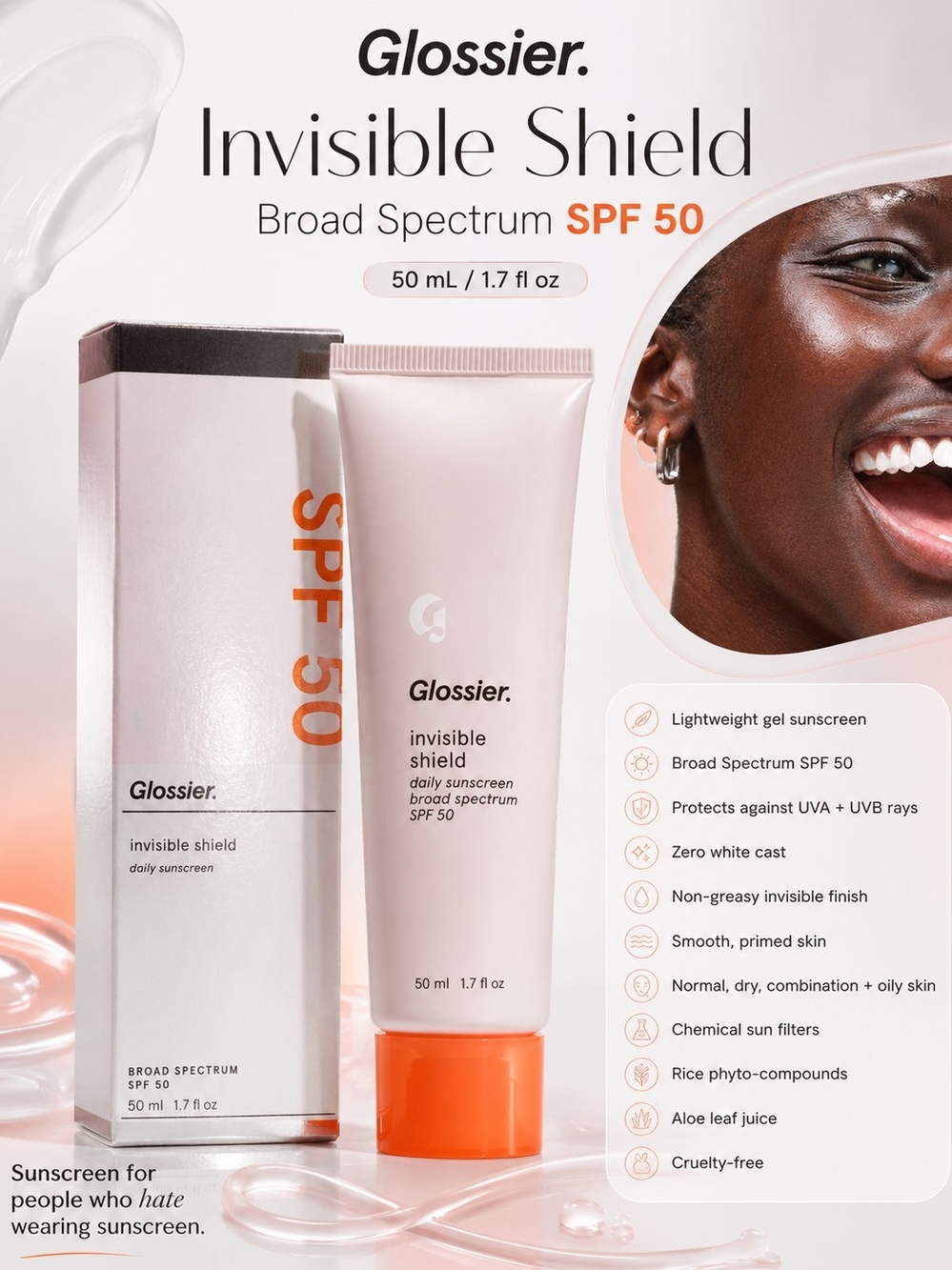 Glossier Invisible Shield Daily Sunscreen SPF 50